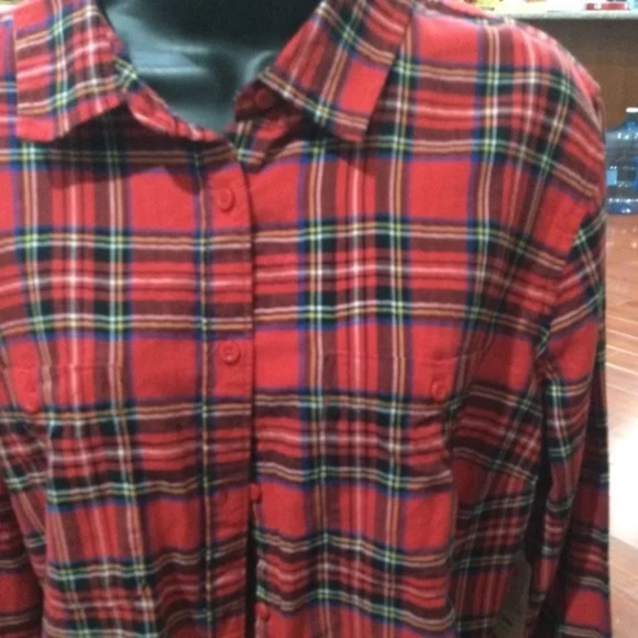 NWT Red Plaid Tartan Christmas Button Down Shirt - Picture 5 of 10